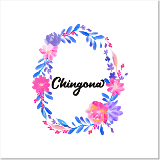 Chingona Floral Watercolor design Posters and Art